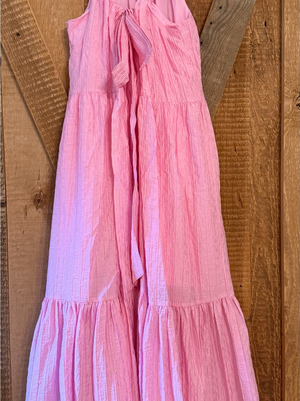 French Connection Aleska Pink Textured Midi Dress - Picture 4 of 6